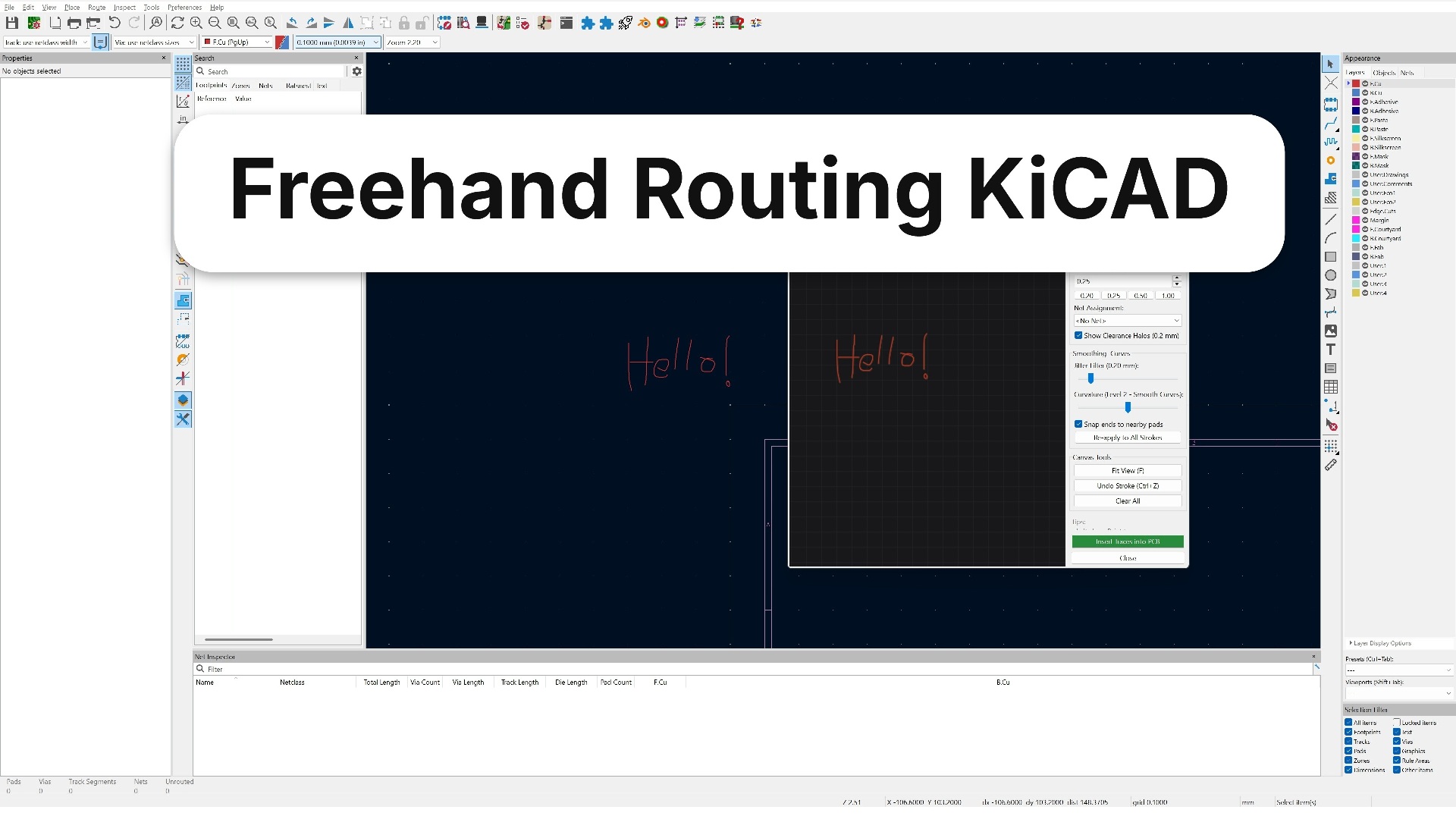 Freehand Trace Draw: Organic, Hand-Drawn PCB Routing in KiCad 9